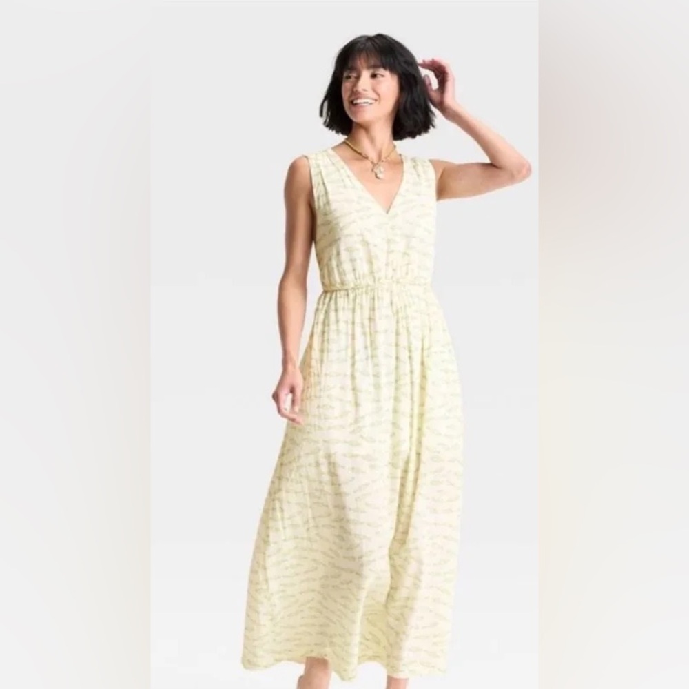 a.new day Maxi Fish Sardines print Sun Dress